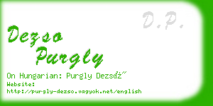dezso purgly business card